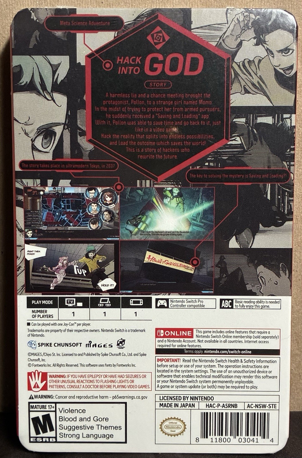 ANONYMOUS CODE SteelBook Launch Edition Nintendo Switch Game Brand NEW SEALED!