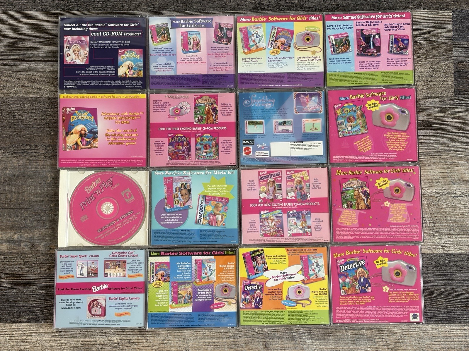 HUGE Lot of 16 90’s to Early 2000s Barbie PC CD-ROM Games