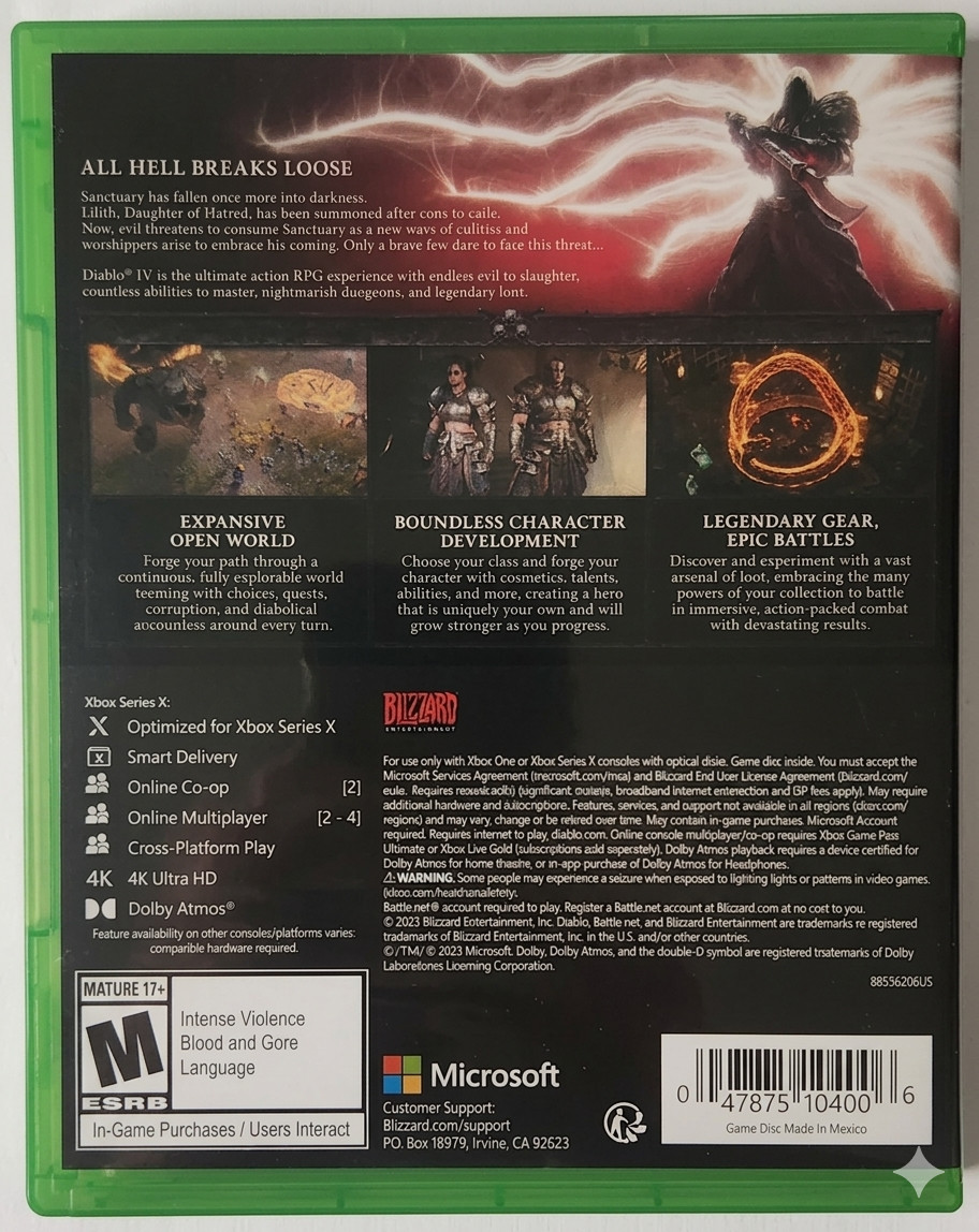 Diablo IV Xbox Series X Brand New Game ( 2023 Action RPG )