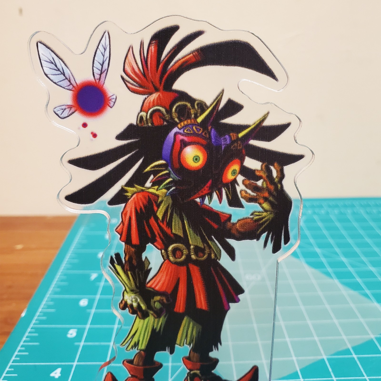 Majoras Mask Skull Kid Cutout Display Standee 5.5 in. tall w/ Purple Wooden Base