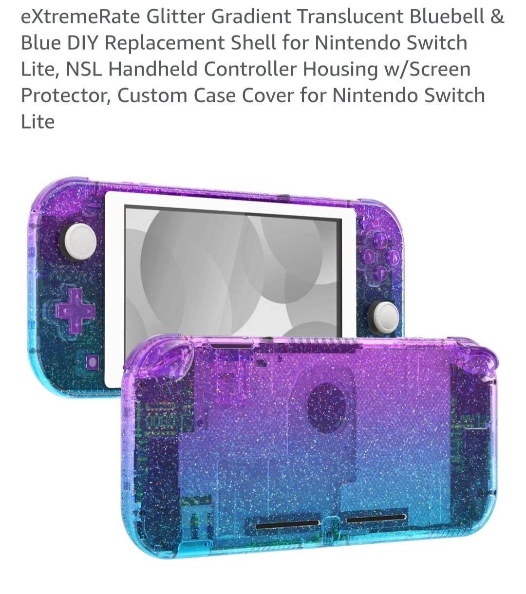 Transparent Purple Blue Clear – Custom Nintendo Switch Lite Game System 256gb SD