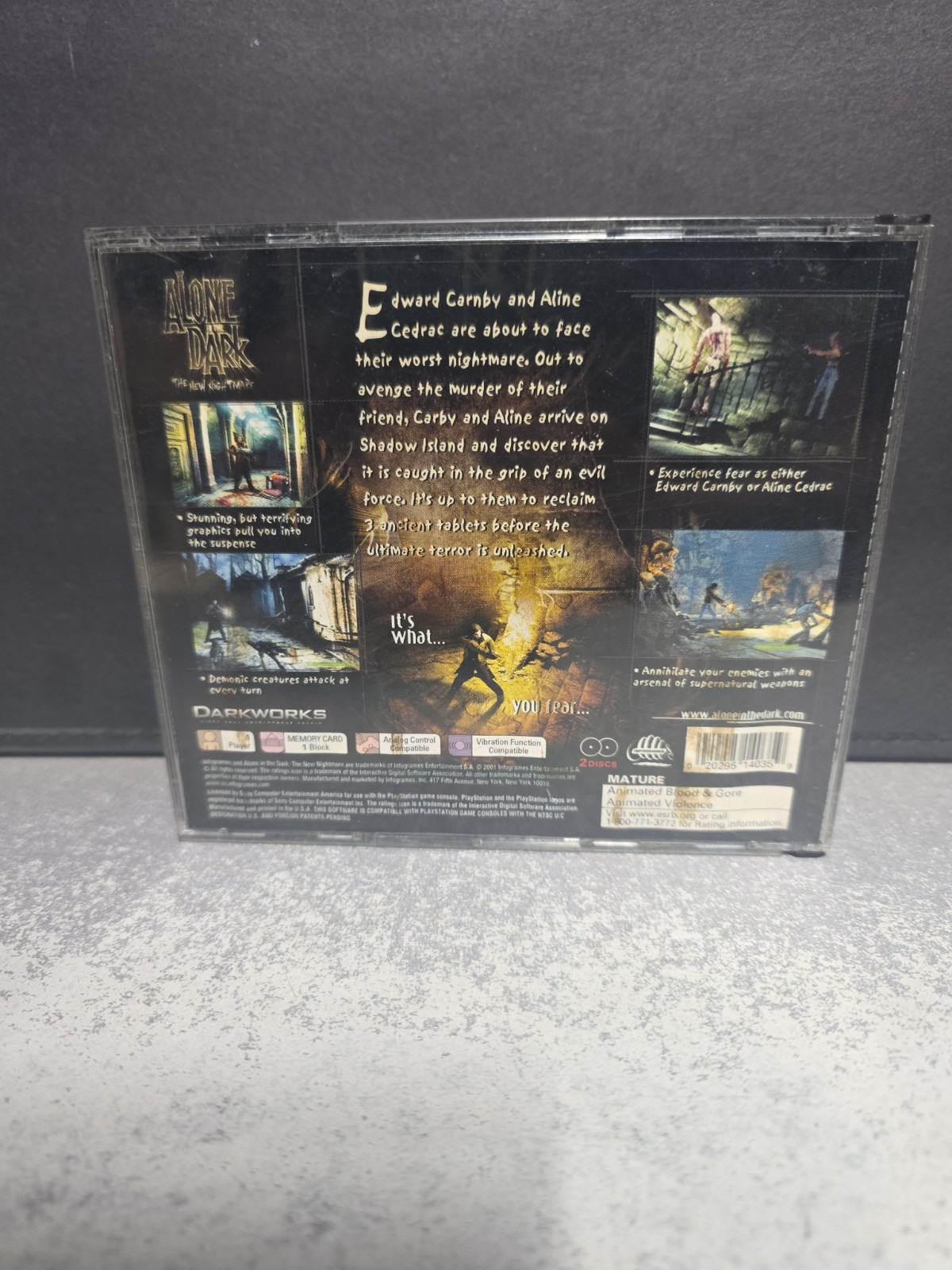 Alone in the Dark: The New Nightmare (Sony PlayStation, 2001) – CIB, See Descrip
