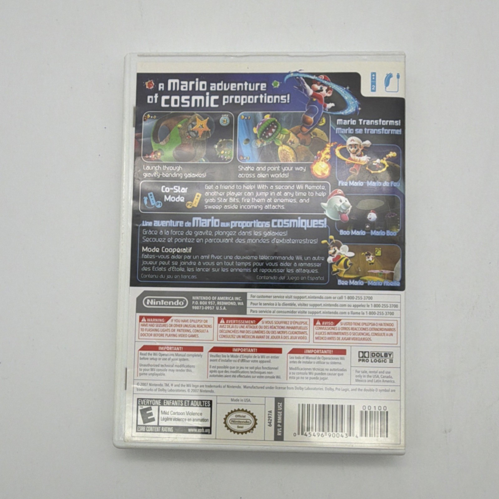 Super Mario Galaxy Nintendo Wii 2007 E-Everyone NTSC-U/C Manual Included