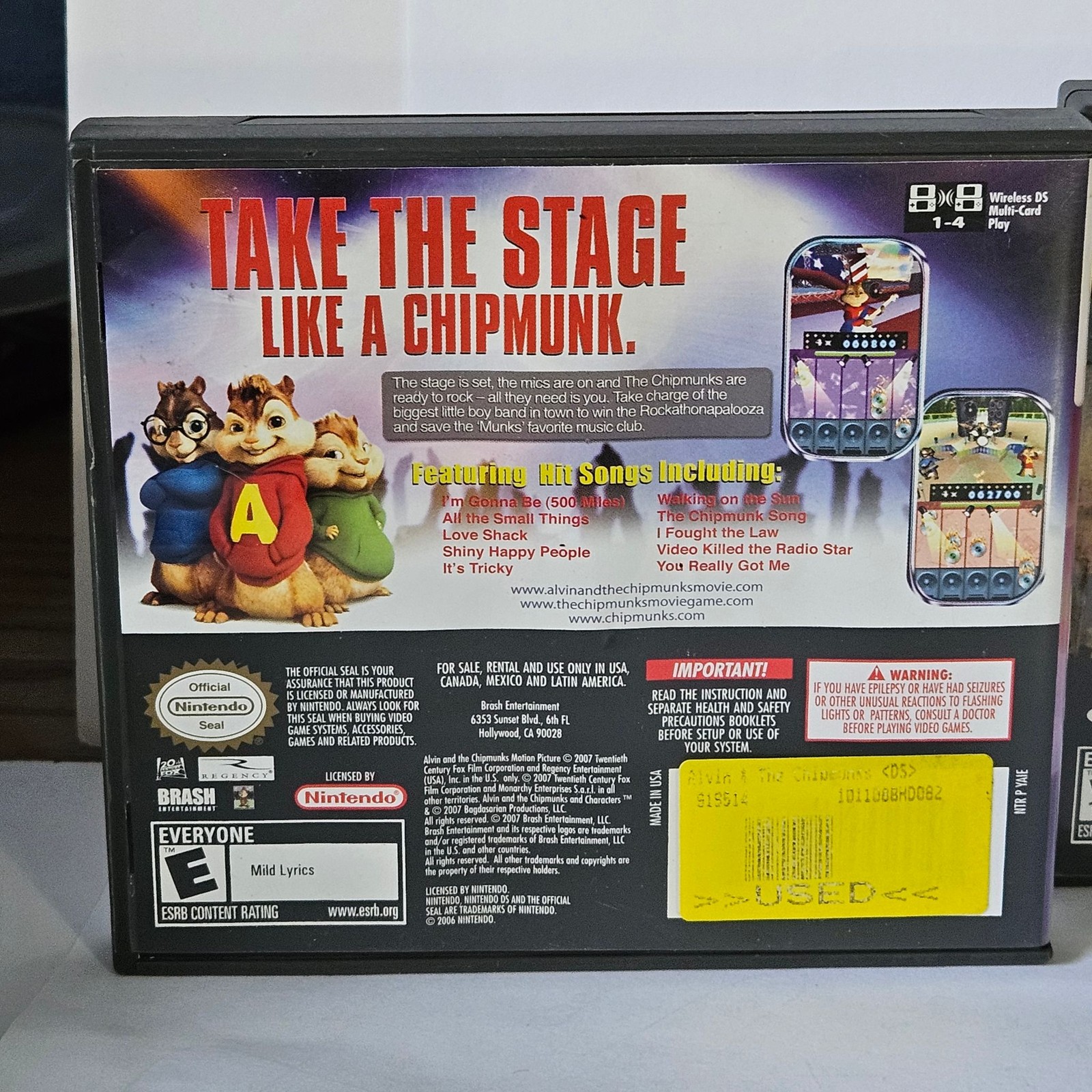 Nintendo DS Alvin and The Chipmunks Kung Fu Panda Lot of 2 Cartridges Manuals