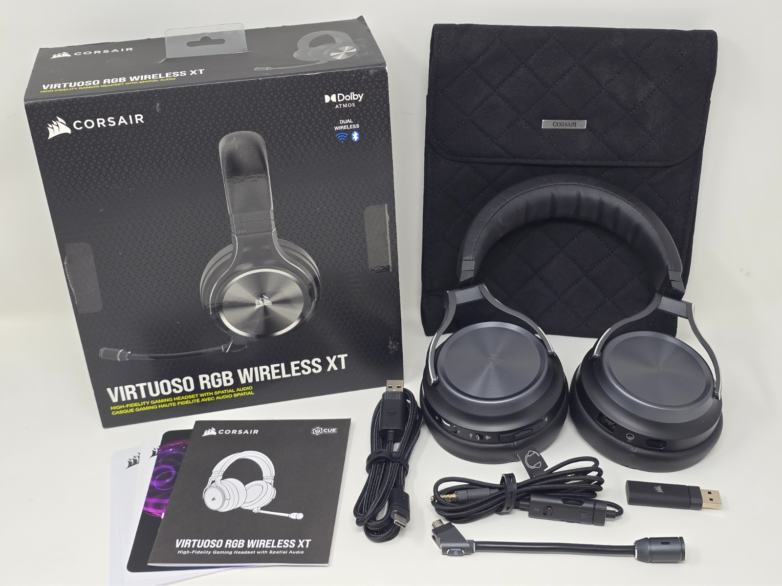 Corsair Virtuoso RGB Wireless XT Gaming Headset Microphone Dual Wireless
