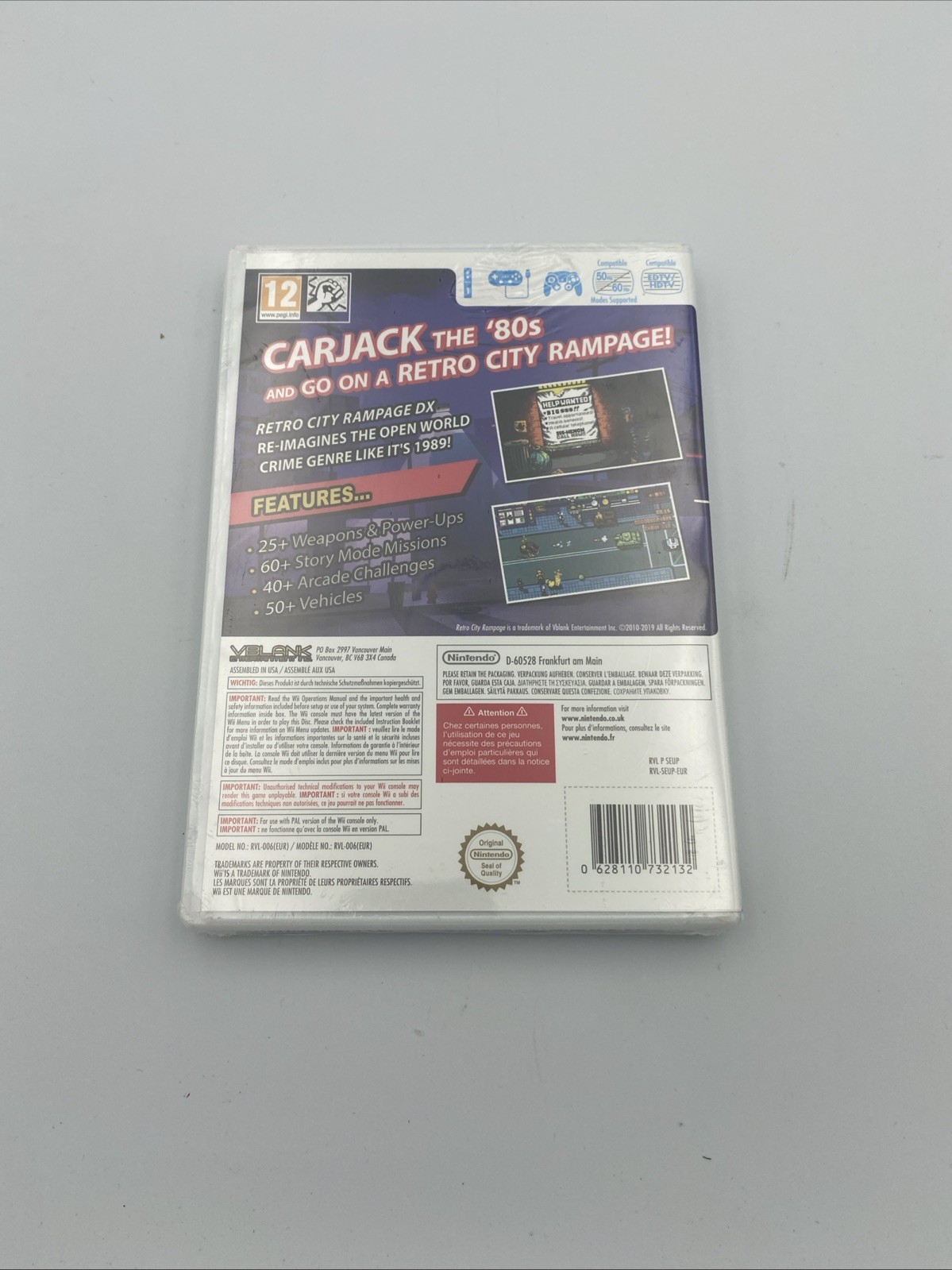 Retro City Rampage DX Pal Nintendo Wii New Sealed