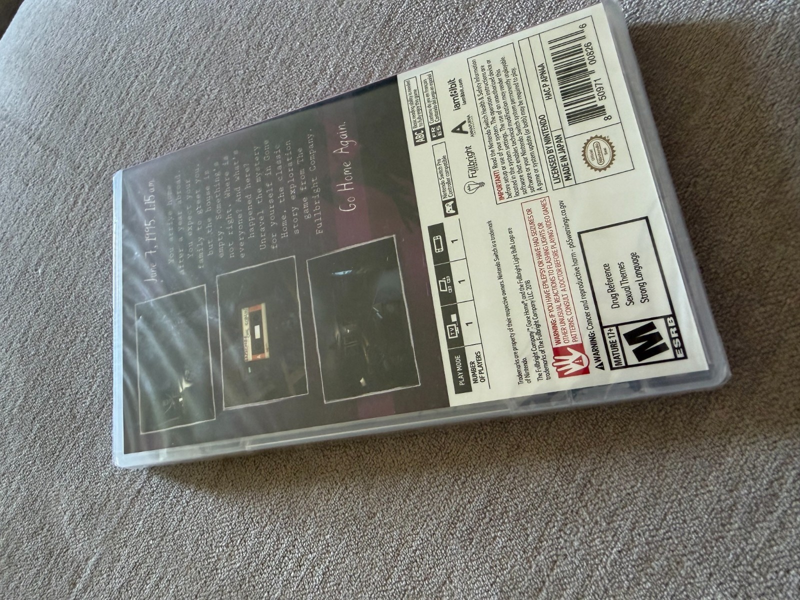 Gone Home Nintendo Switch iam8bit Exclusive Limited Physical Edition New Sealed