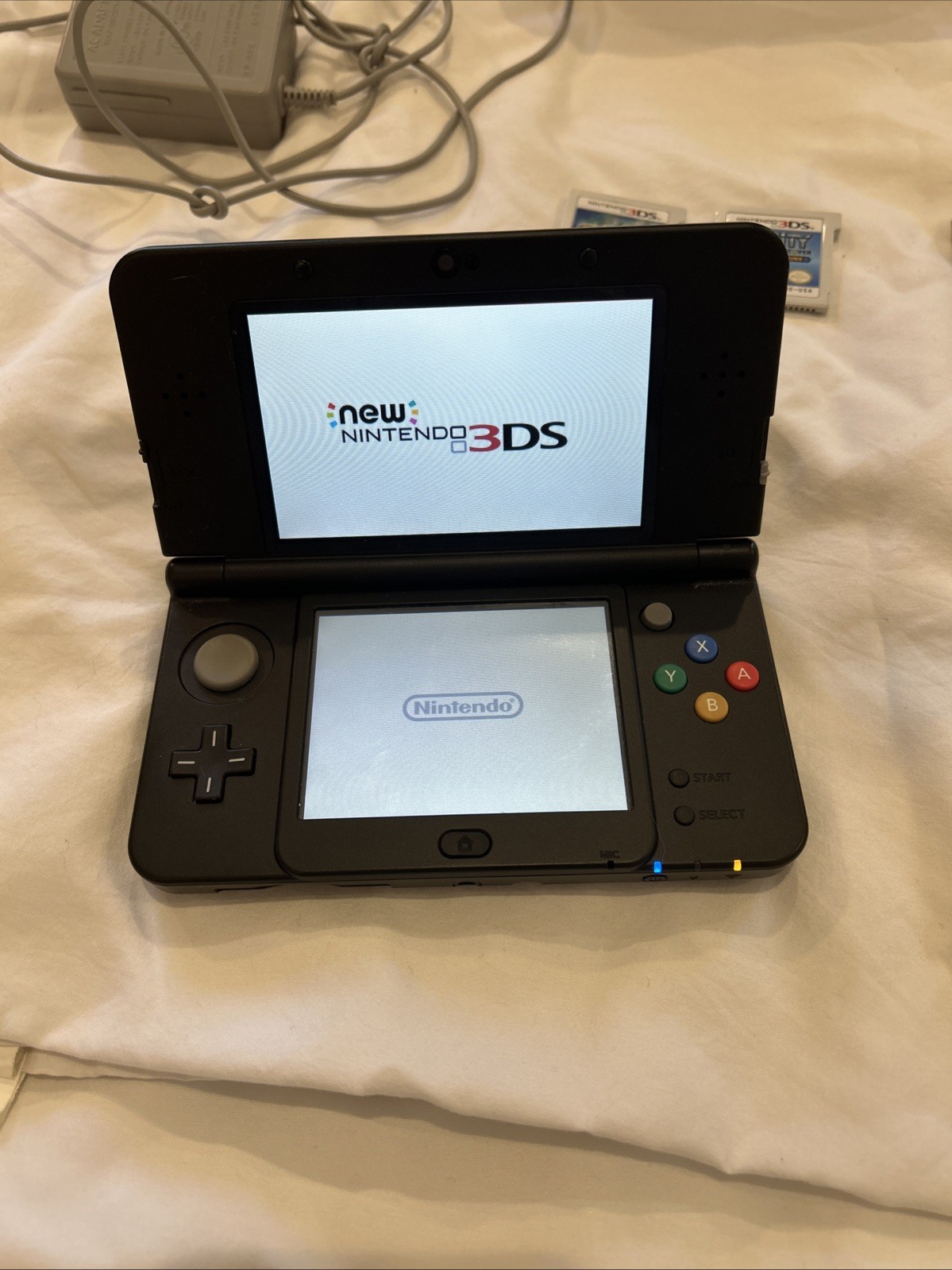 New Nintendo 3DS Mario Edition Bundle Pokemon X Mario Kart 7 OEM Charger Case