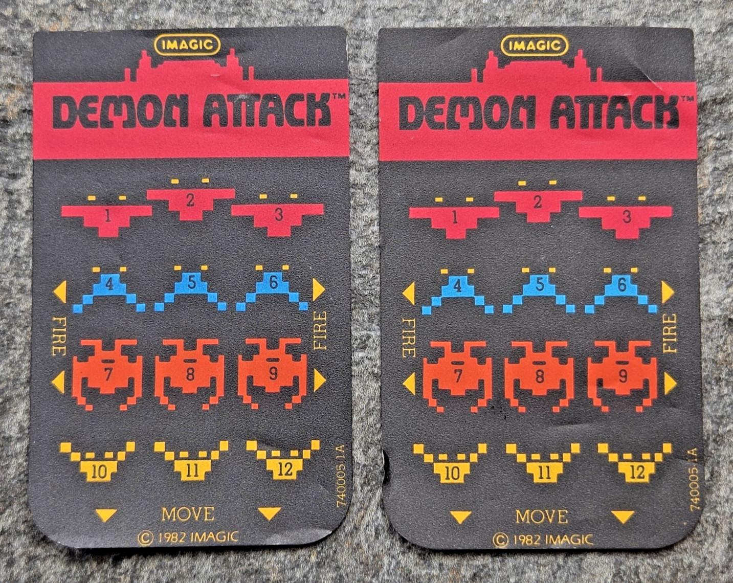 1982 IMAGIC Mattel Intellivision DEMON ATTACK Video Game Instructions Overlays