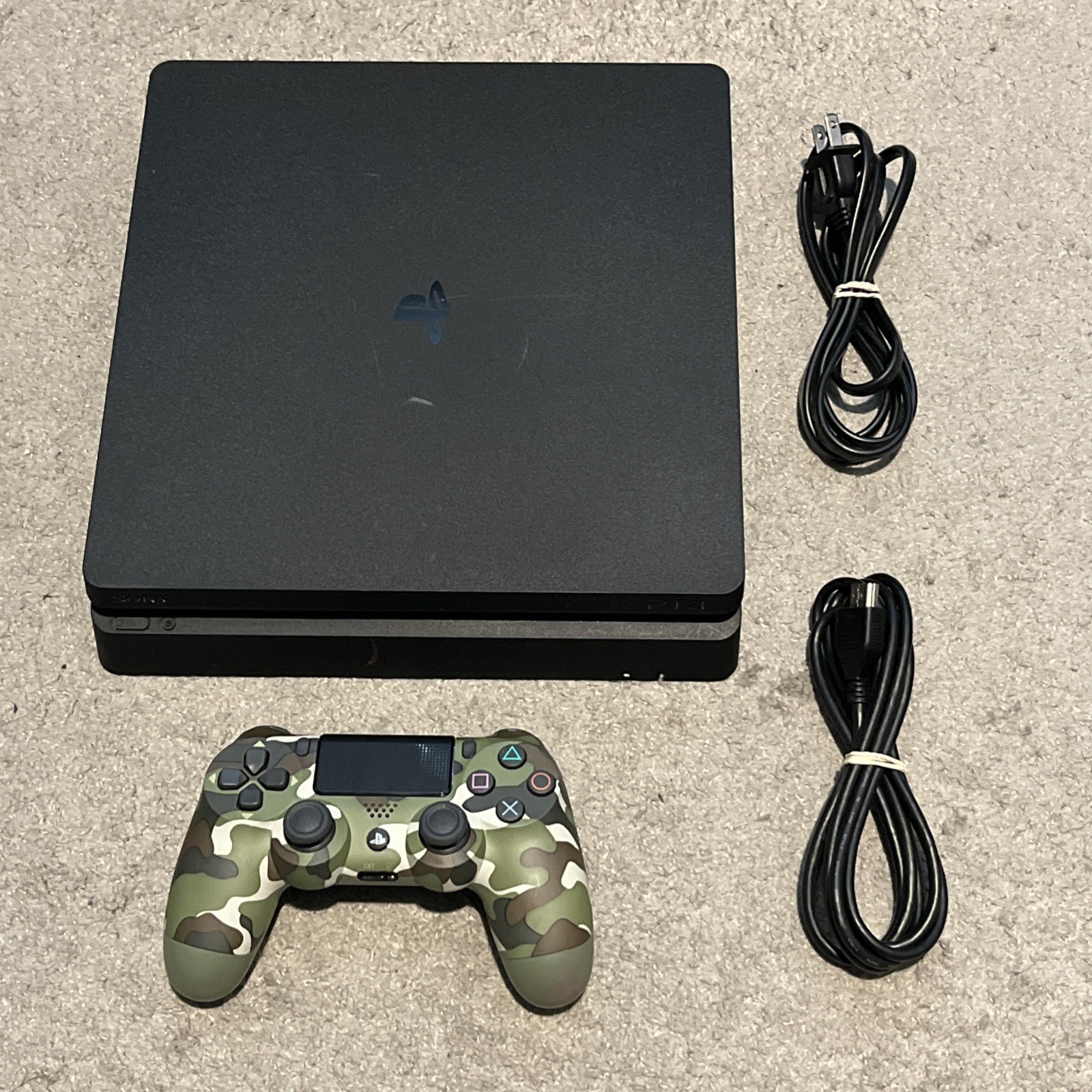 PlayStation 4 Slim PS4 500GB Black Console CUH-2015A v9.60 w/ Cords Controller