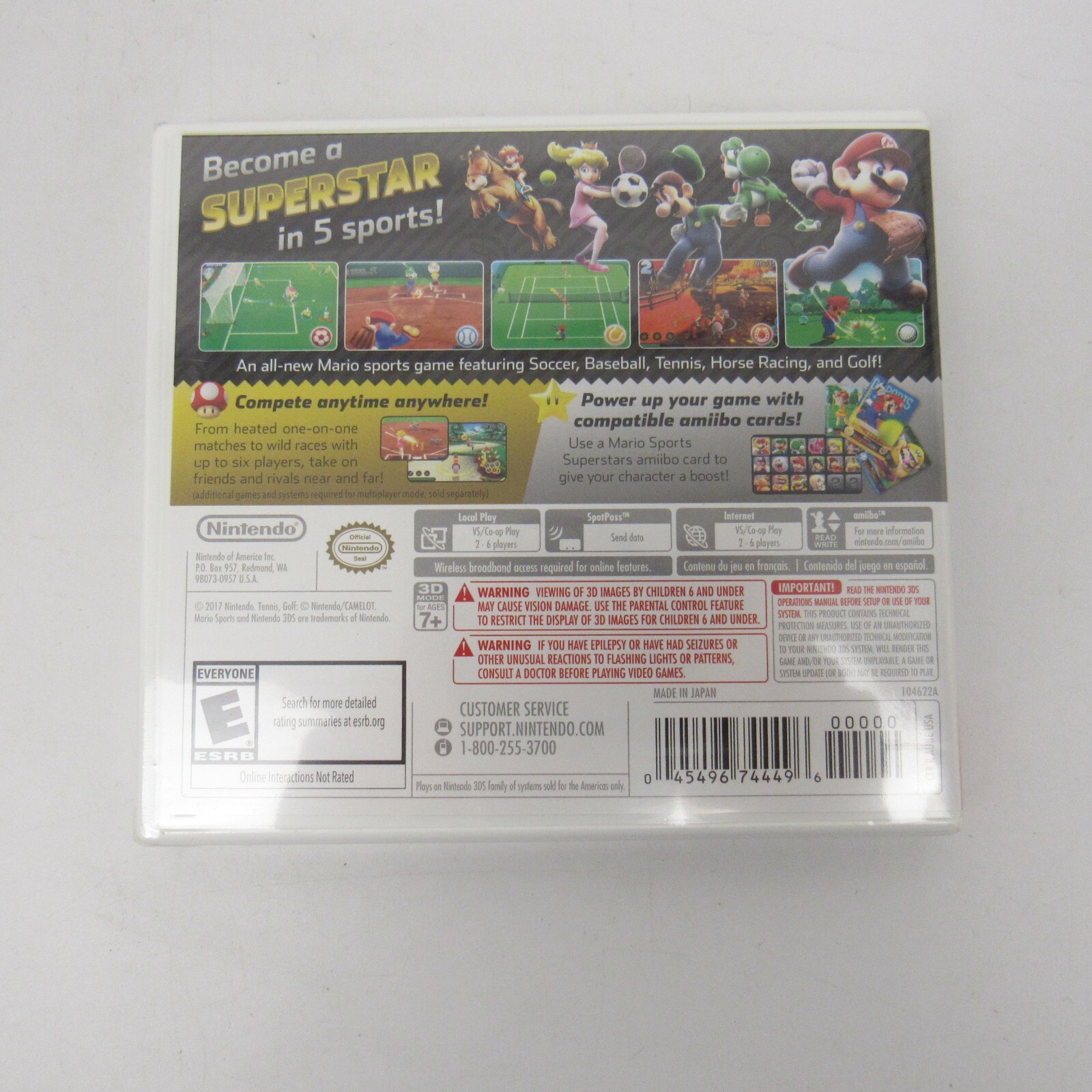 Mario Sports Superstars With Amiibo Card Nintendo 3DS Video Game New Sealed
