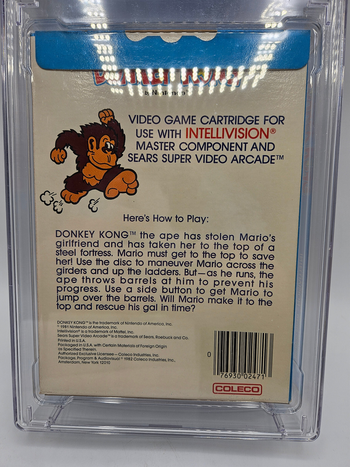 🌟 1982 Nintendo Donkey Kong Intellivision White Label CGC 9.8 1st App MARIO
