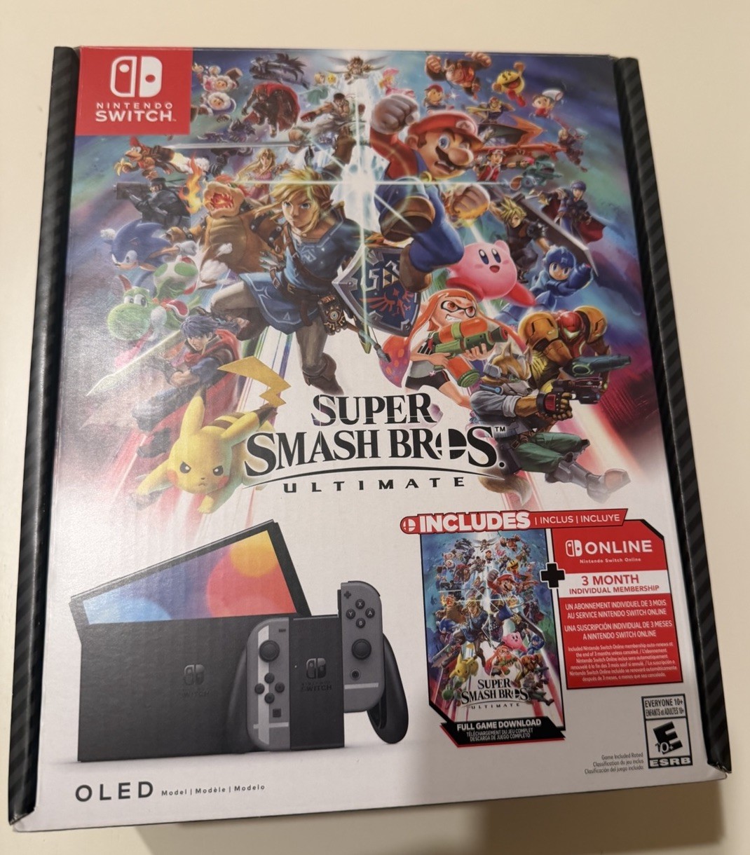 Nintendo Switch (OLED) Super Smash Bros. Bundle 64GB Console – W/ CARRY CASE
