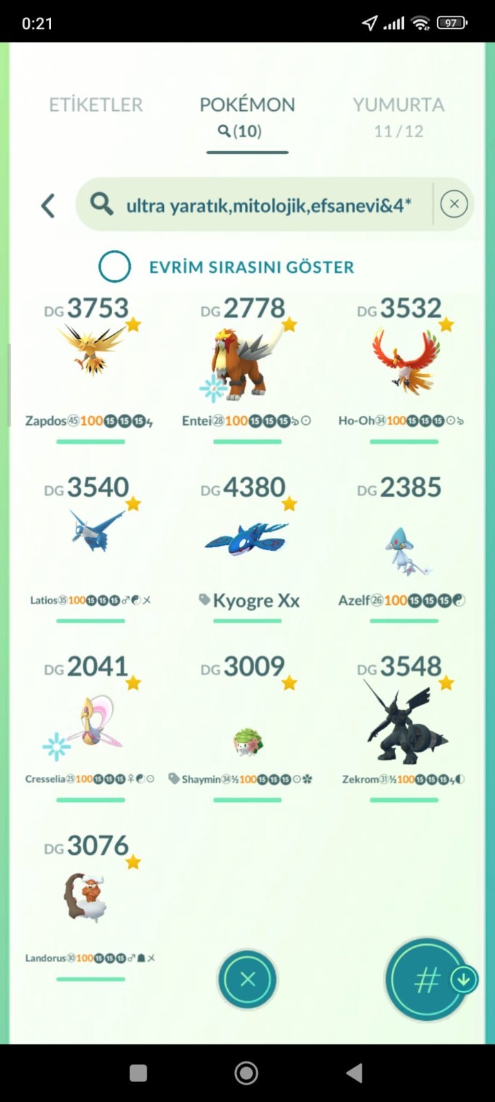 Pokémon Go Acc level 72 lvl – Hundo Shaymin 100iv – iv100 10 Legend