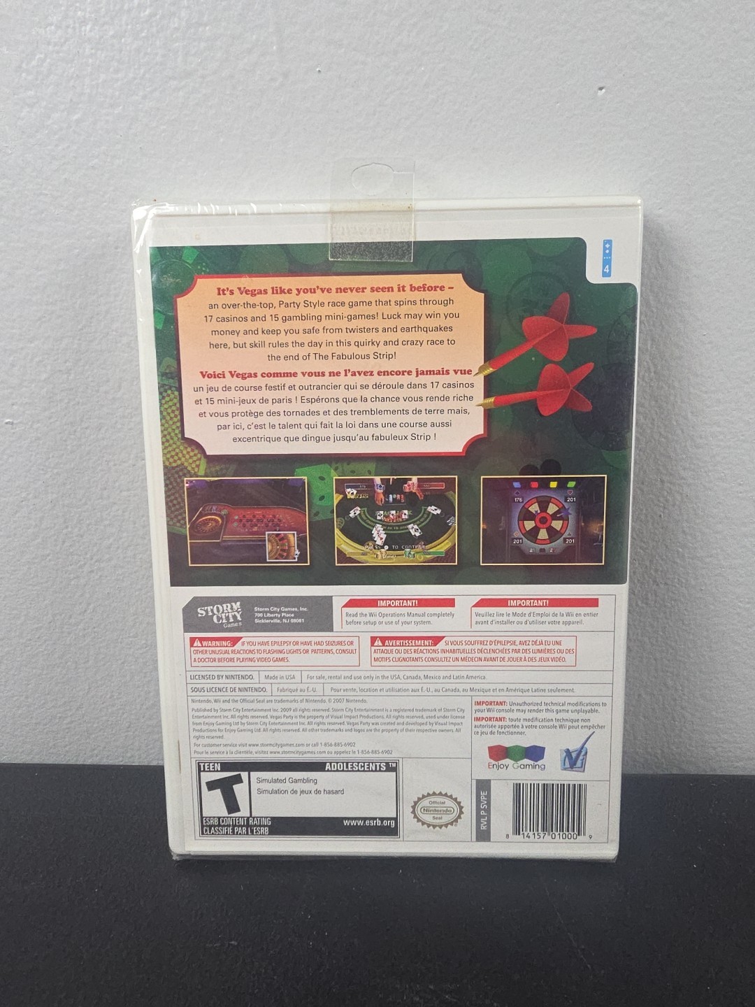 Vegas Party Nintendo Wii Video Game Storm City Games T Rated Sealed Multiplayer