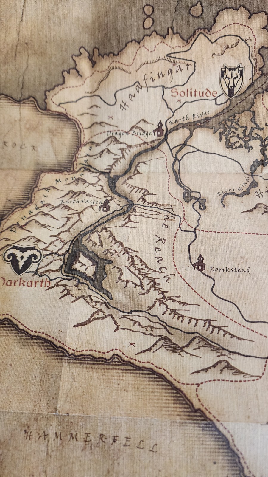 2011 The Elder Scrolls V: Province of Skyrim Canvas Poster Map Only Sz 21″ x 16″