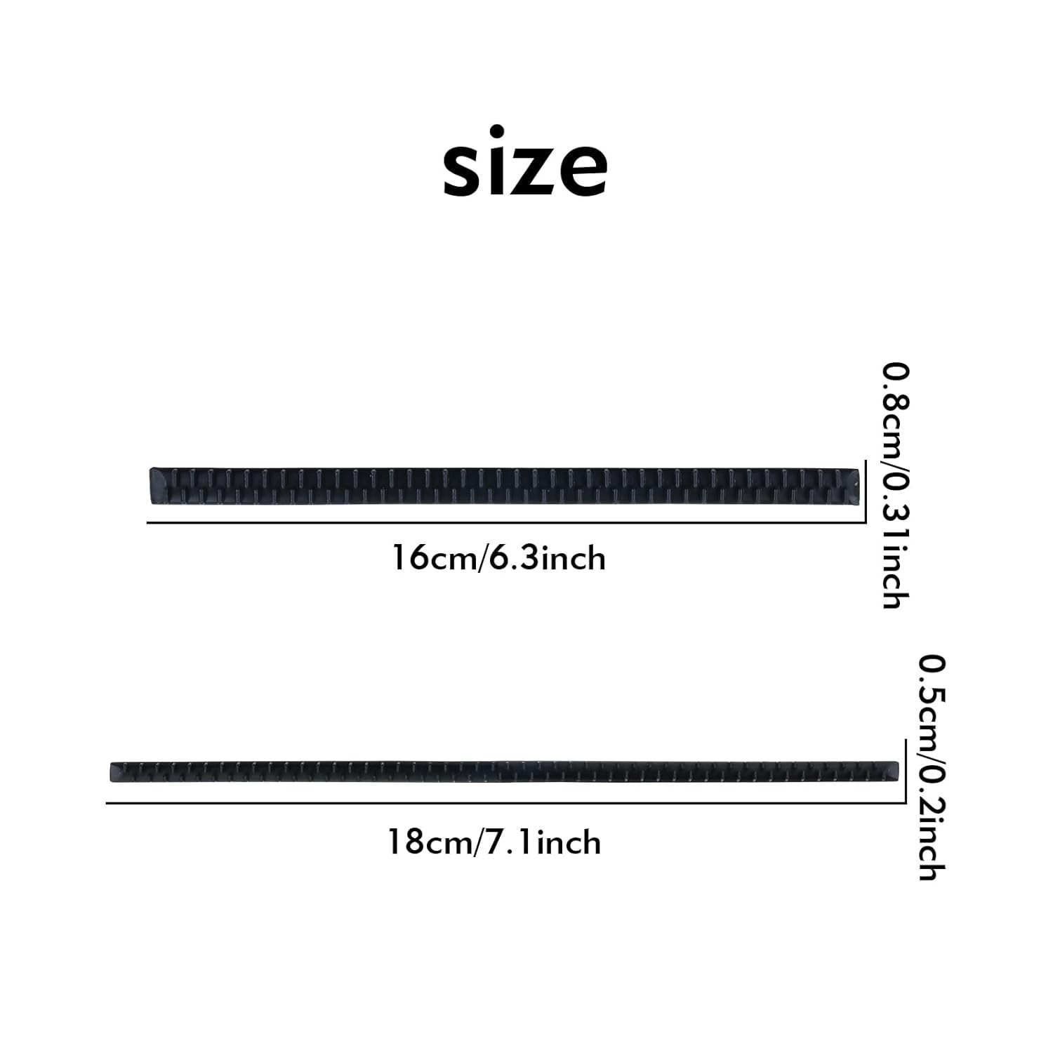 10 Pack Black Headband Rubber Teeth Comb Silicone Grips anti Slip Strips