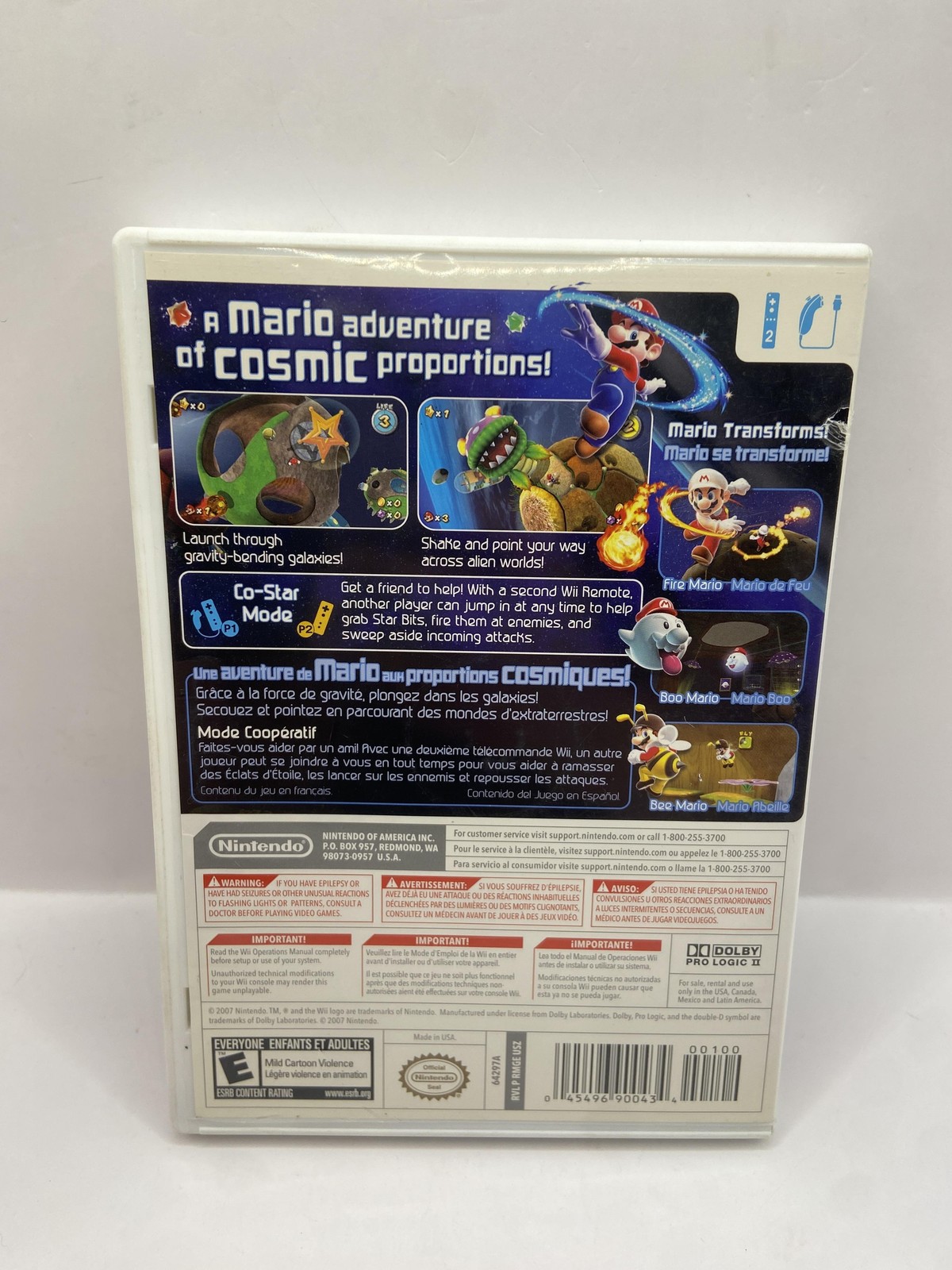 Super Mario Galaxy Nintendo Wii Game CIB E Nintendo 2007 Platformer NTSC-U/C