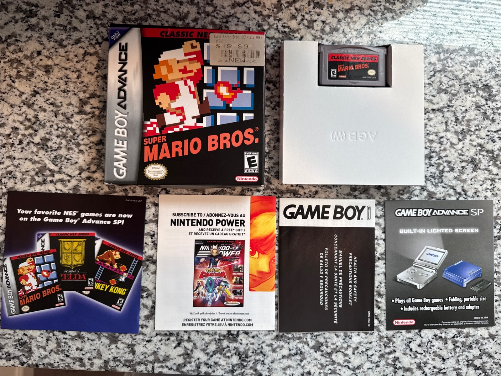 Super Mario Bros. Classic NES Series (Game Boy Advance, 2004) Complete w/Manual