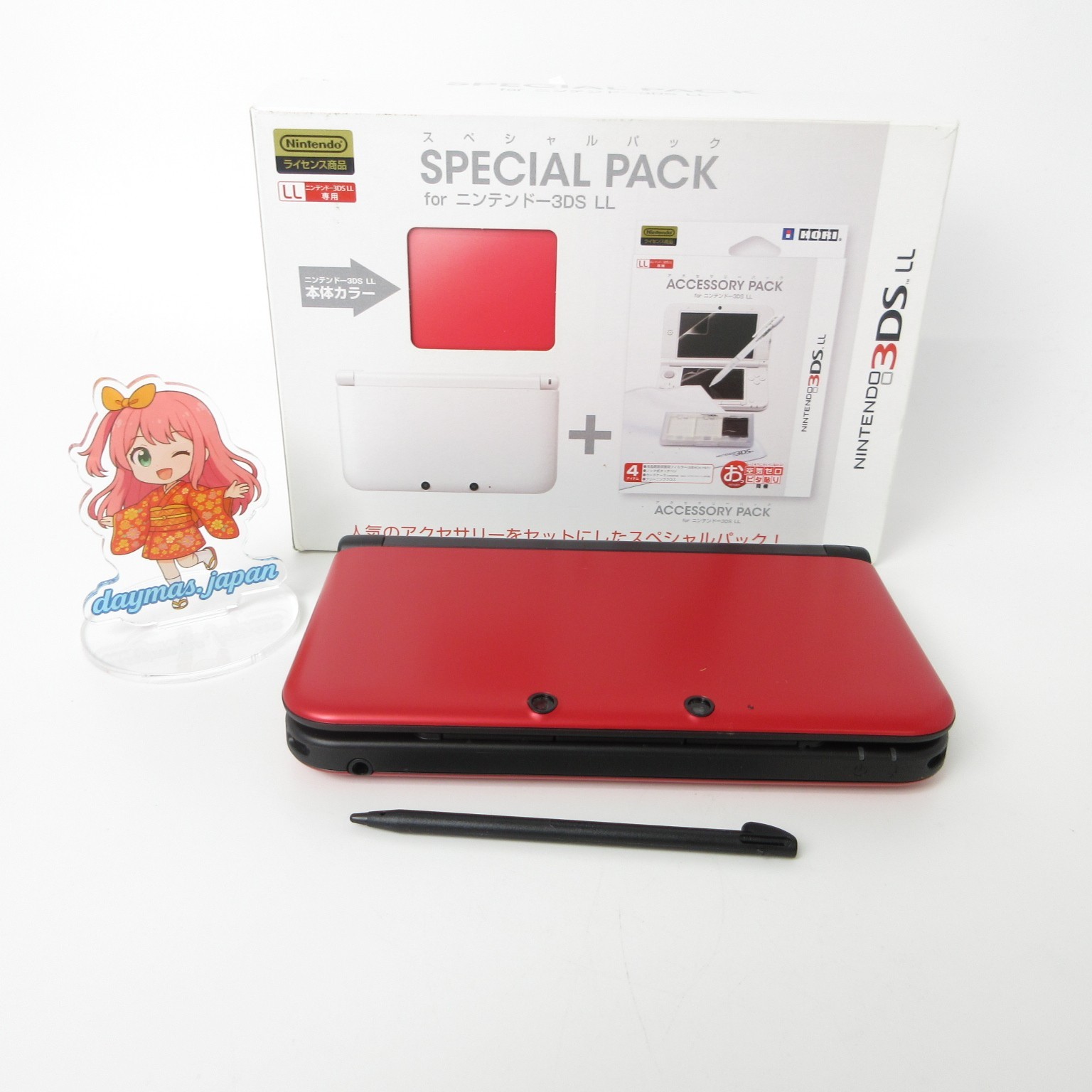 【Excellent】Nintendo 3DS LL XL Red x Black Console Japanese Edition #DEN2/0414/01