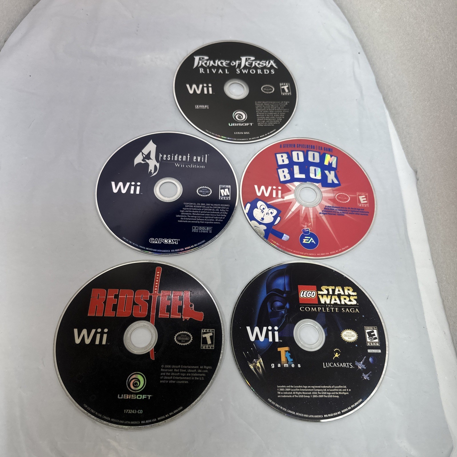 Lot Of 5 Wii Games Resident Evil 4 Wii Edition (Nintendo) – DISC ONLY No Case