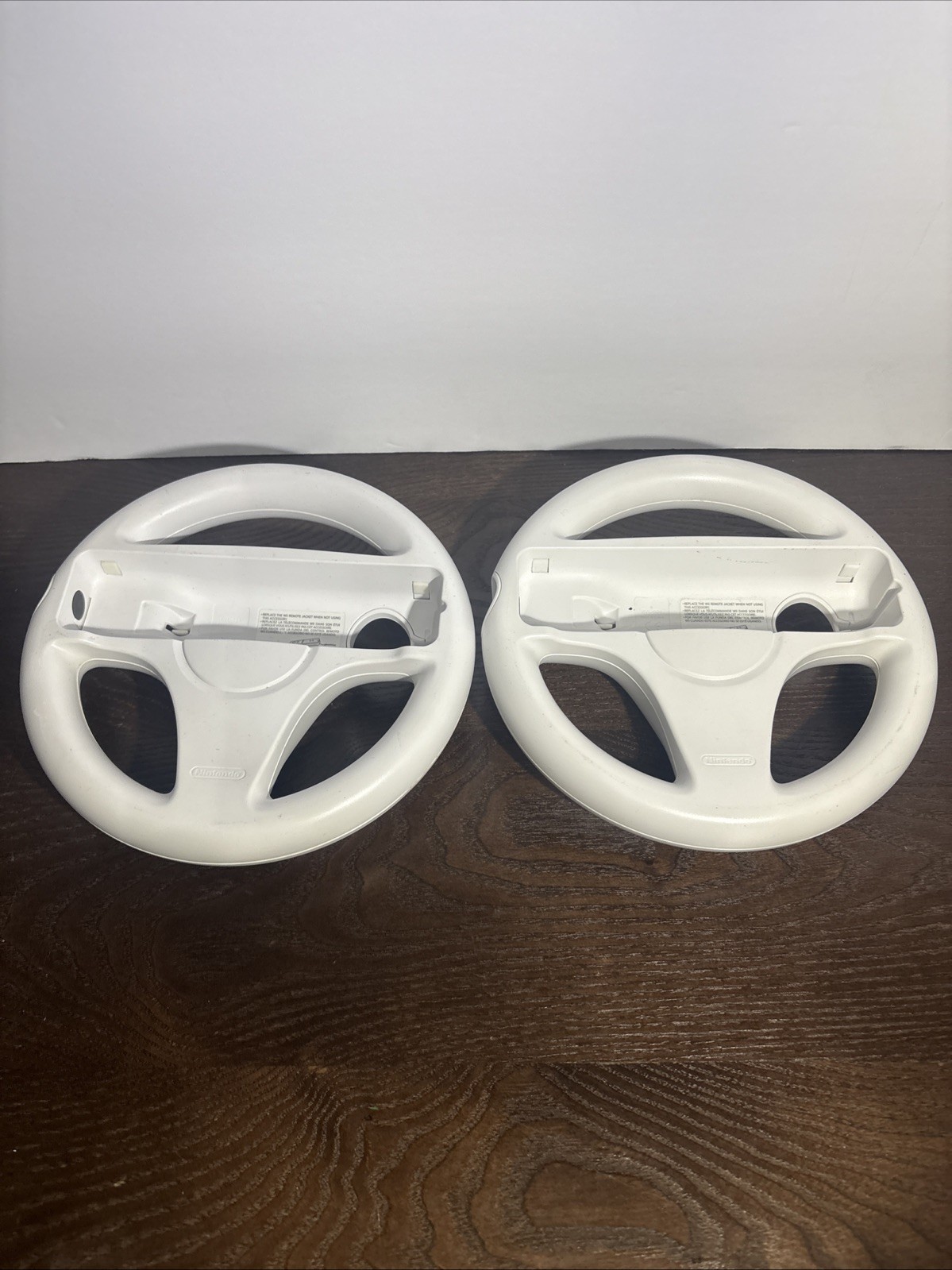 Set of 2 OEM GENUINE NINTENDO WHITE WII WII U MARIO KART STEERING WHEEL RVL-024