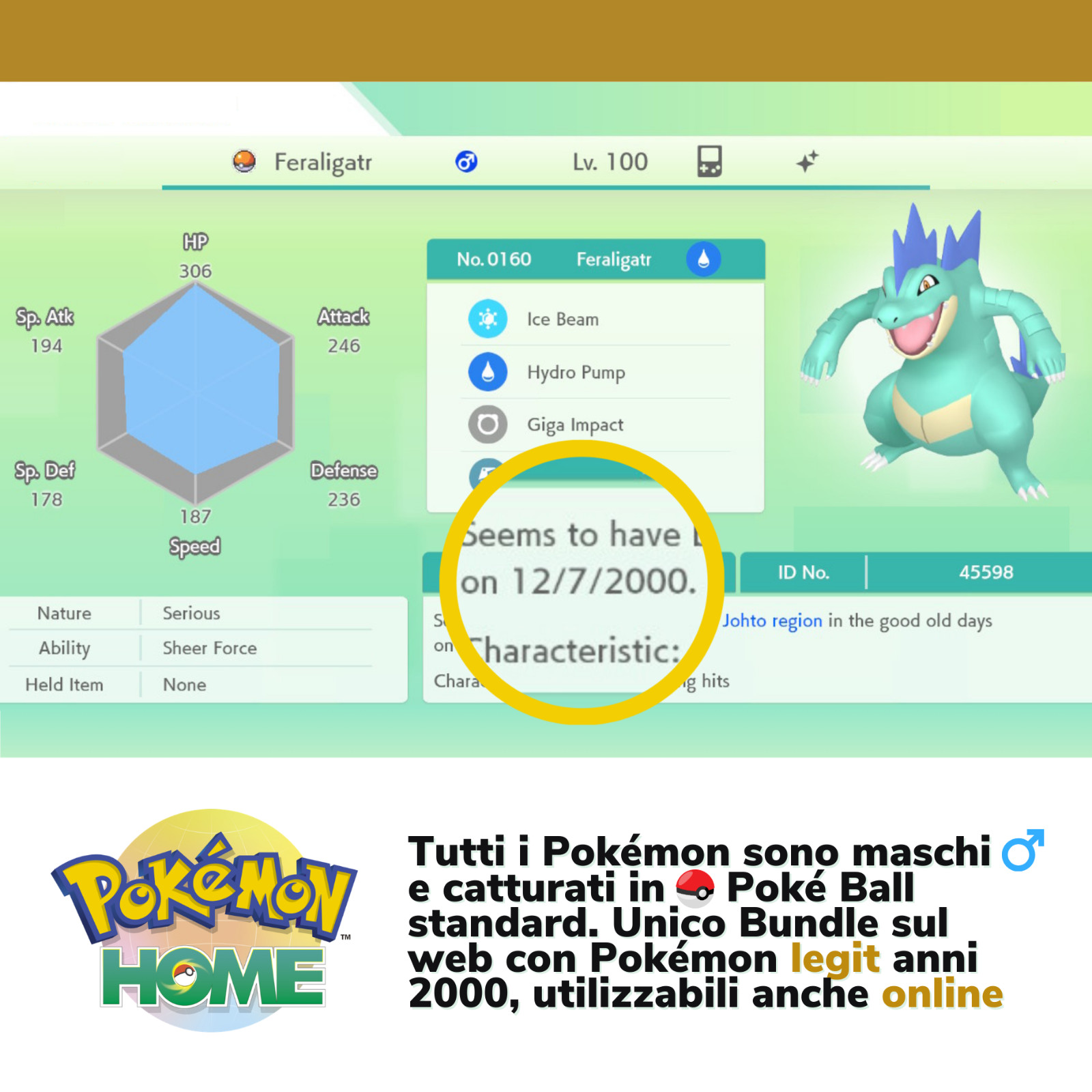 Pokemon HOME Gold Silver Legit 2000s Shiny Living Dex Pokedex Complete Johto