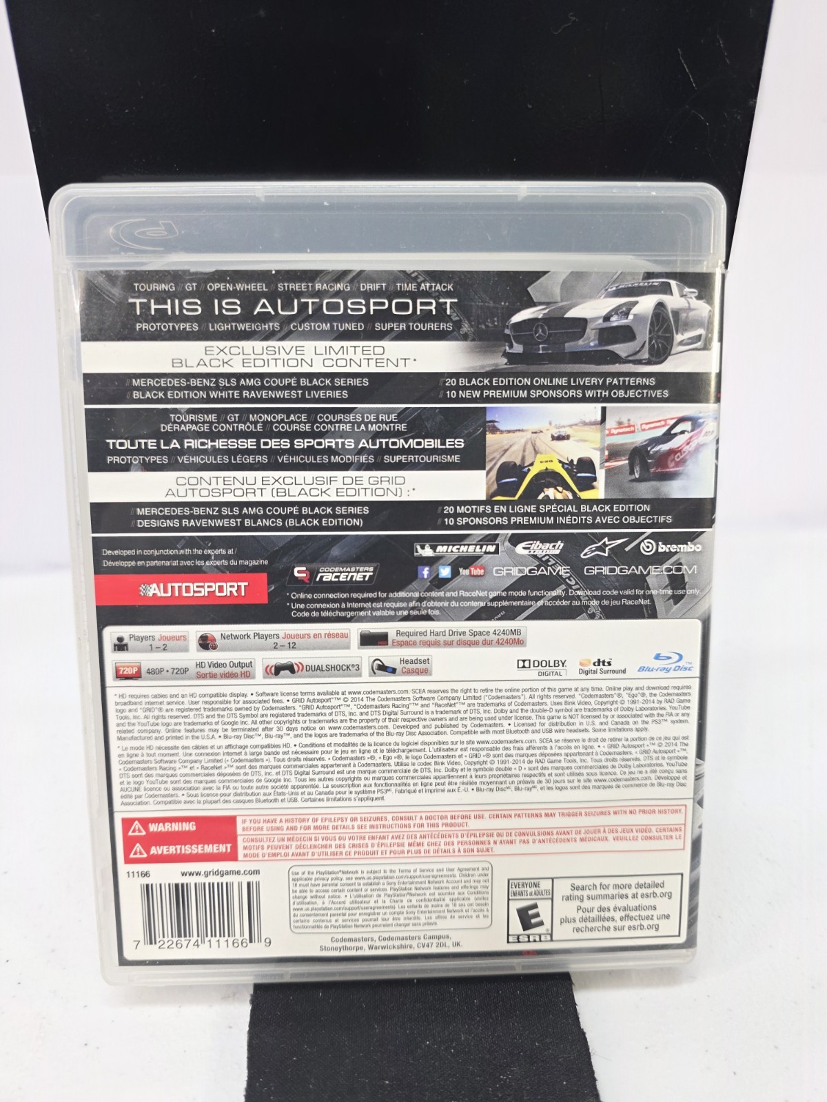Grid Autosport Limited Black Edition for PlayStation 3 Complete Tested