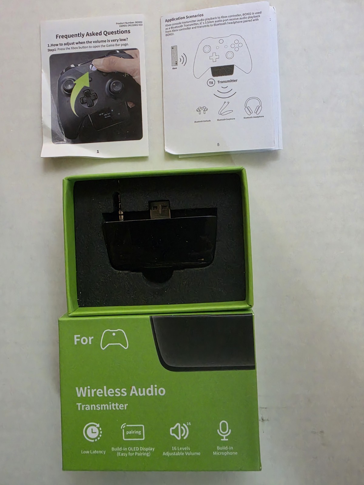 Bluetooth 5.2 Wireless Audio Adapter for Xbox One,Series X|S, Elite 2 Controller