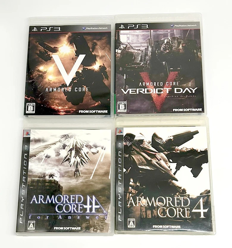 Armored Core 4 & For Answer & V & Verdict Day set lot Sony PS3 Japan Tested