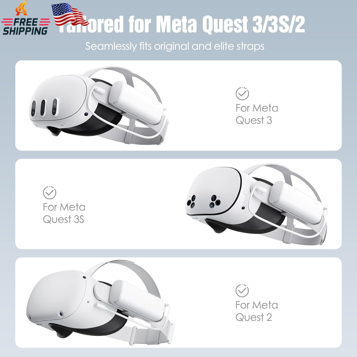 SUPERUS Battery Pack for Meta Quest 3/3S & Oculus Quest 2, 5000Mah, PD20W Fast C