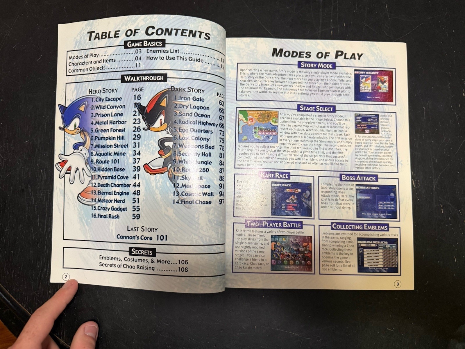 Versus Books Sonic Adventure 2 + Sonic Advance Perfect Guide W/POSTER