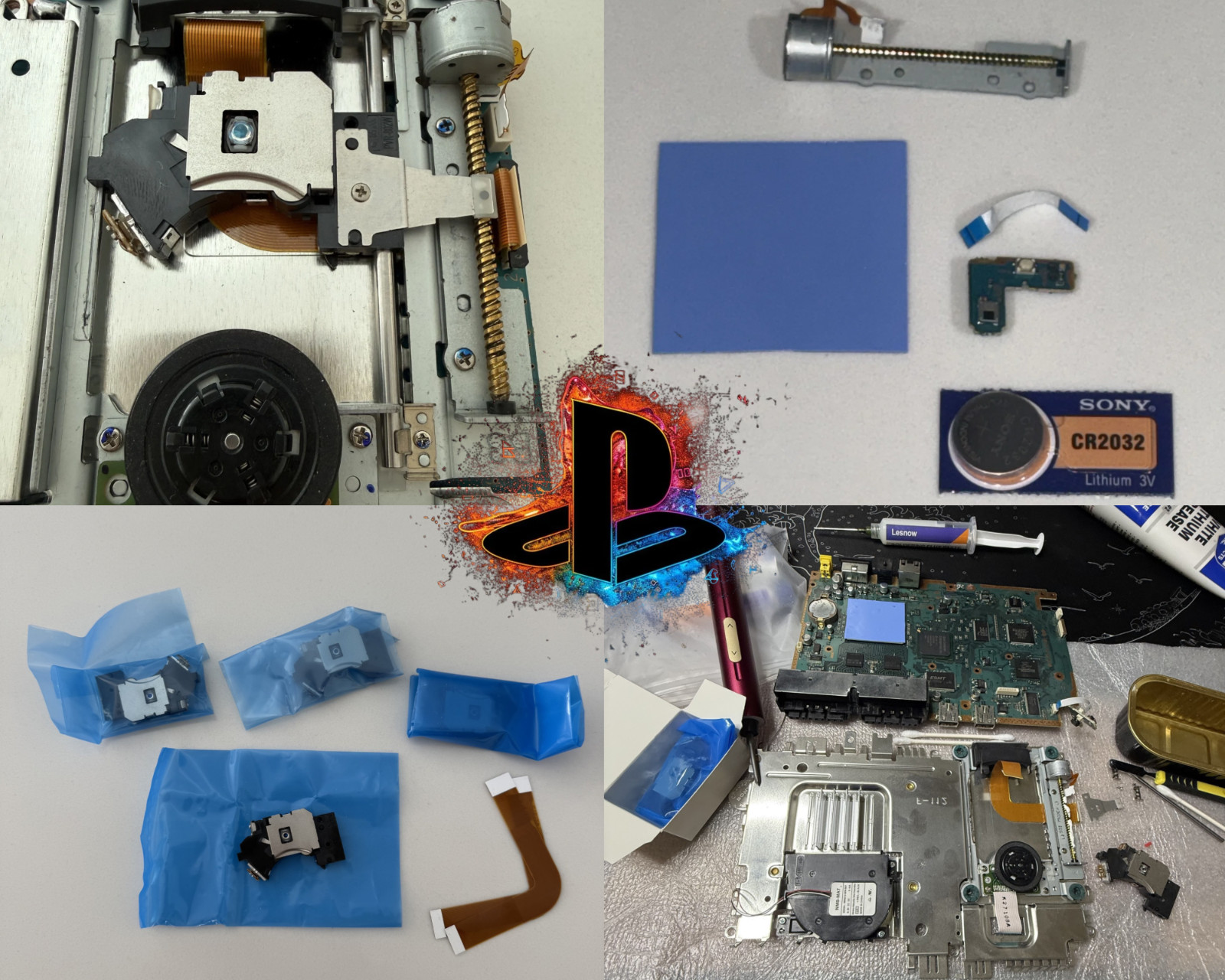 Sony PlayStation 2 Slim PS2 – NEW Laser Transparent Purple White Black – Bundle