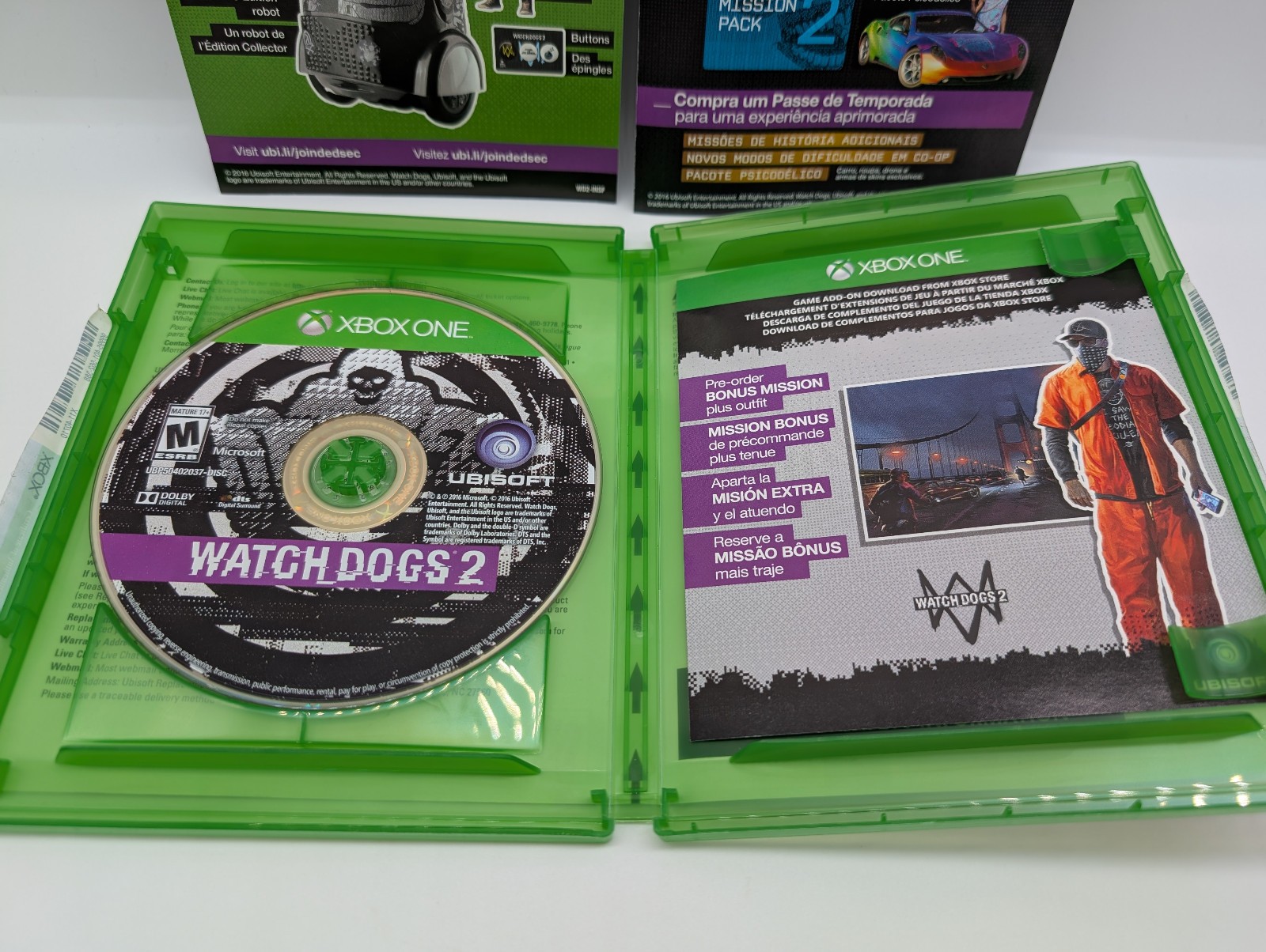 Watch Dogs 2 (Xbox One) NEAR MINT, MAIL IT TOMORROW!