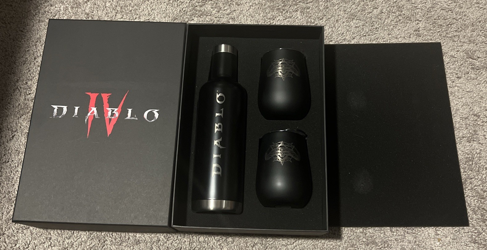 Diablo IV 4 Dev Team Thermos and Wine Cups Set Rare Promotional Brand New