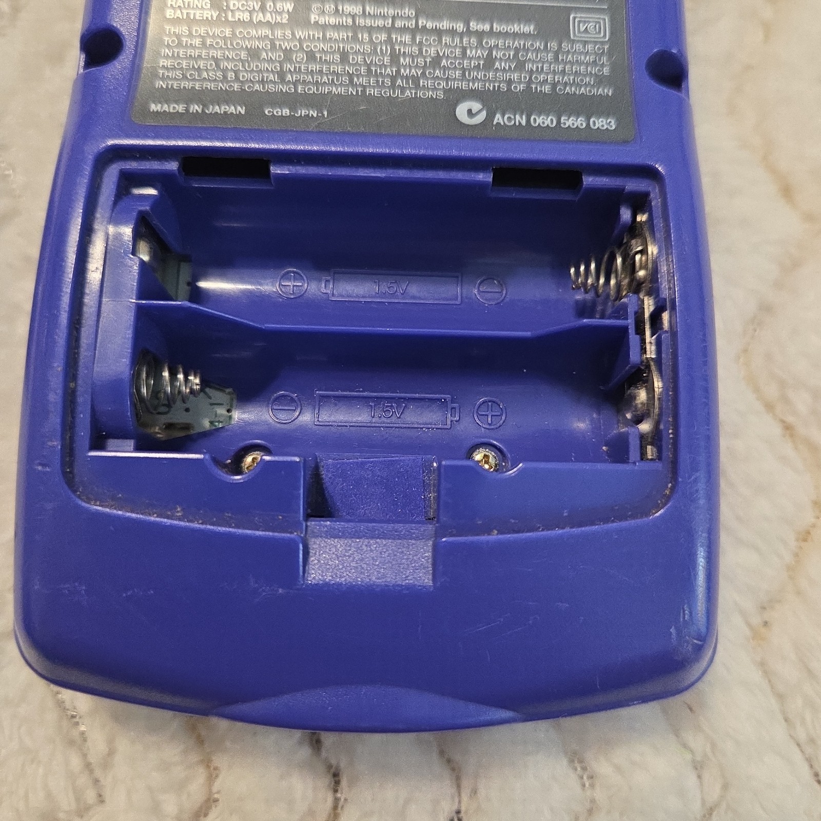 Nintendo Game Boy Color Grape Purple OEM Tested & Working CGB-001