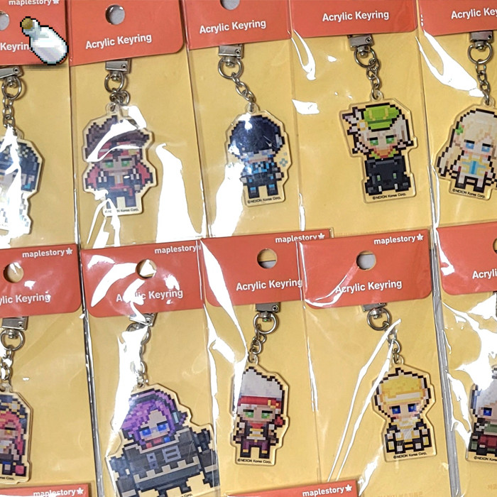 MapleStory Characters Pixel Art Acrylic Keychain NEXON Official MD, Limited