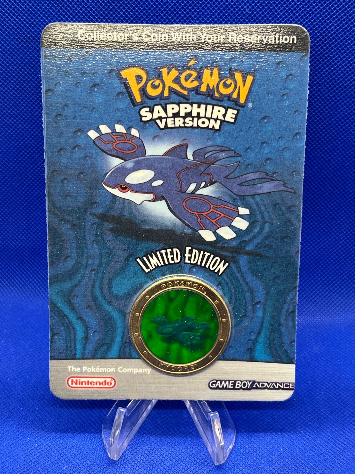 NEW SEALED 2003 Pokemon Sapphire Kyogre Limited Edition Preorder Metal Coin