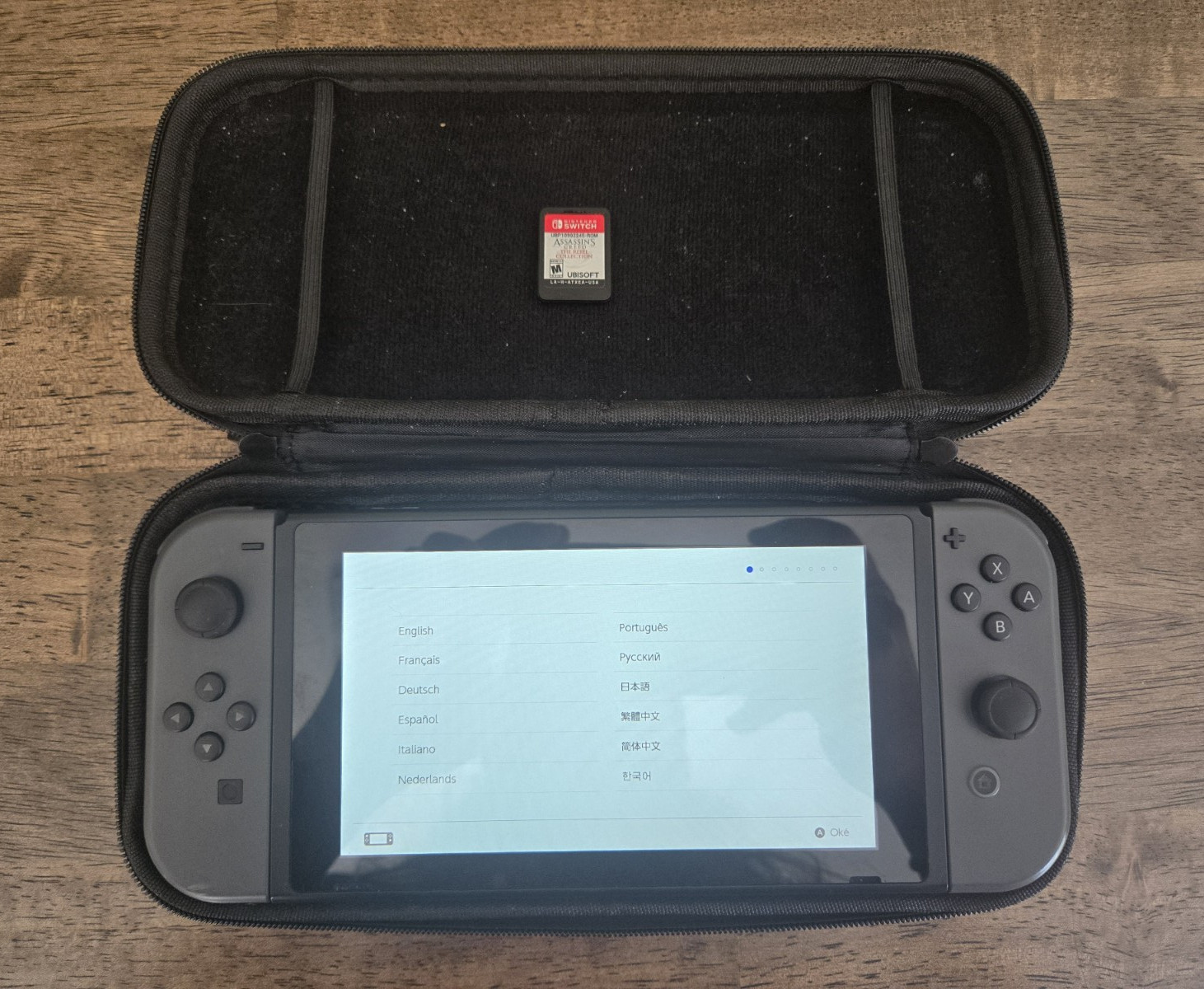 Nintendo Switch HAC-001(-01) Gray Console w/ Case + Assassin’s Creed Game