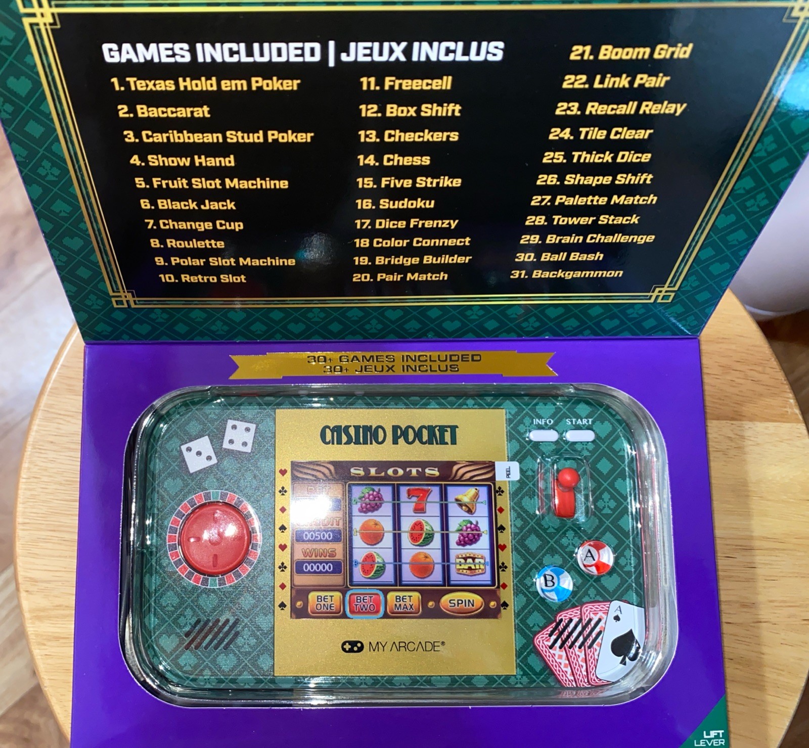 MY ARCADE POCKET PLAYER MAX PORTABLE GAMING SYSTEM OVER 30 Casino Style Games