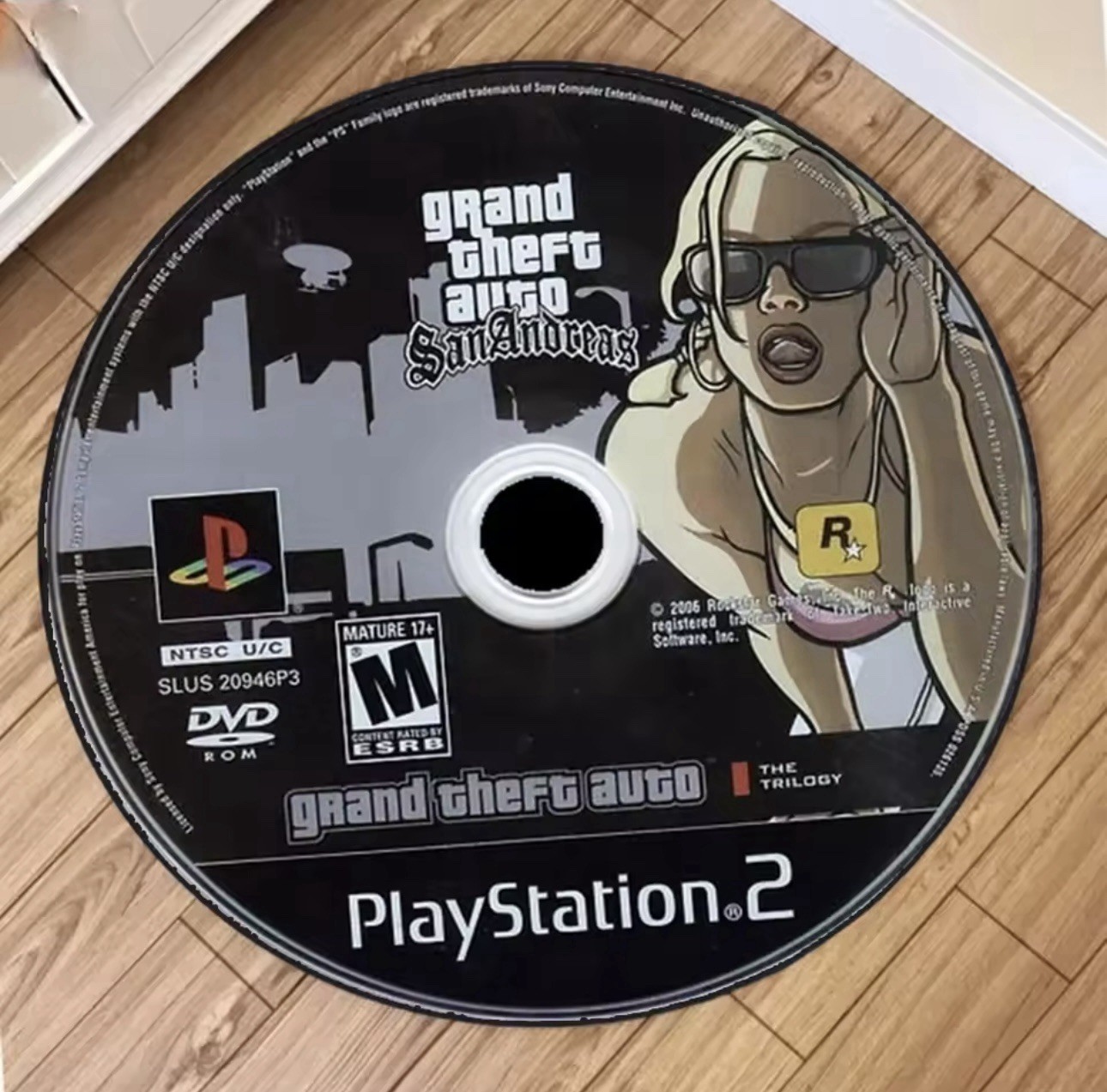GTA San Andreas PS2 Disc Rug Carpet PlayStation Game Disc Floor Mat Decoration..