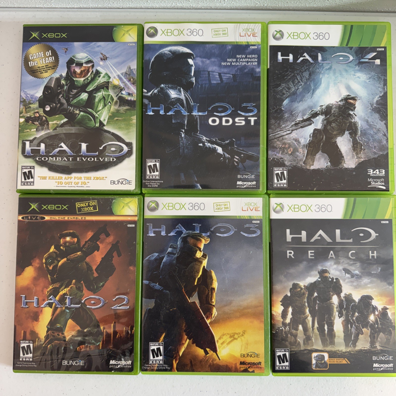X-Box 360 Halo X-Box Live Video Game Lot of 6 Halo Wars Books and Tested Working