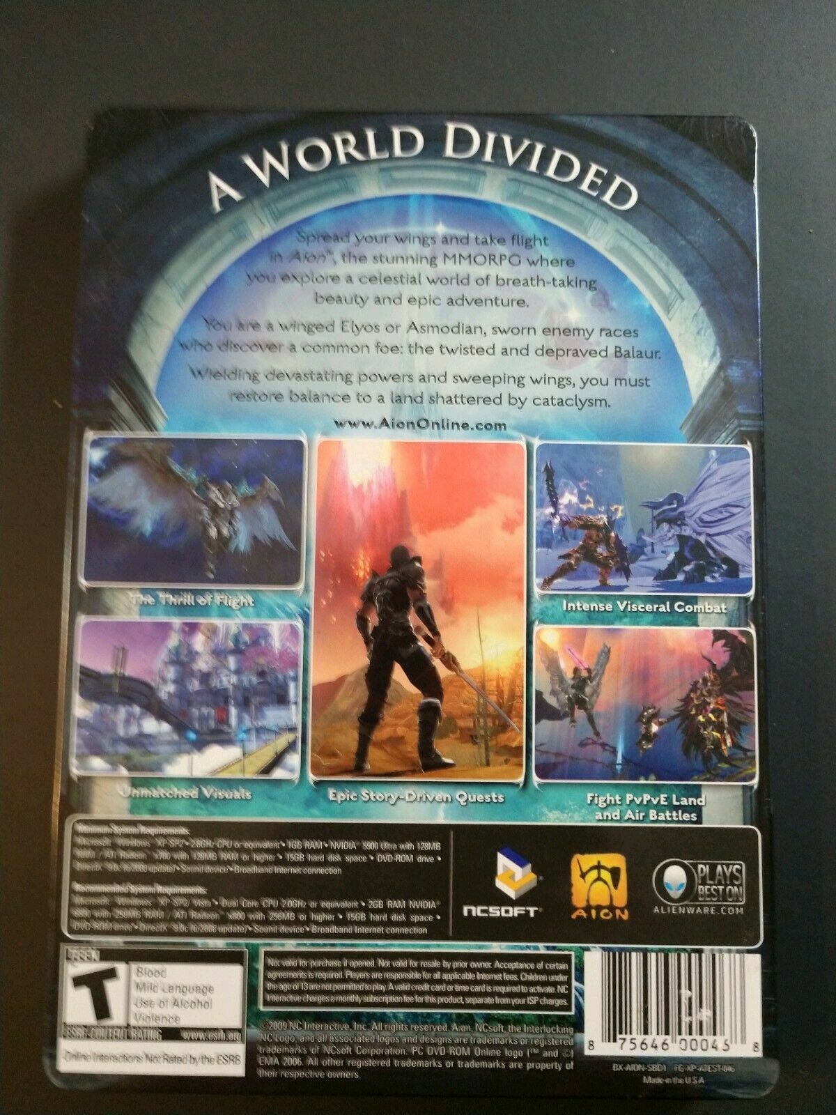 AION for PC DVD-ROM Online 2009 Video Game w/ Manual