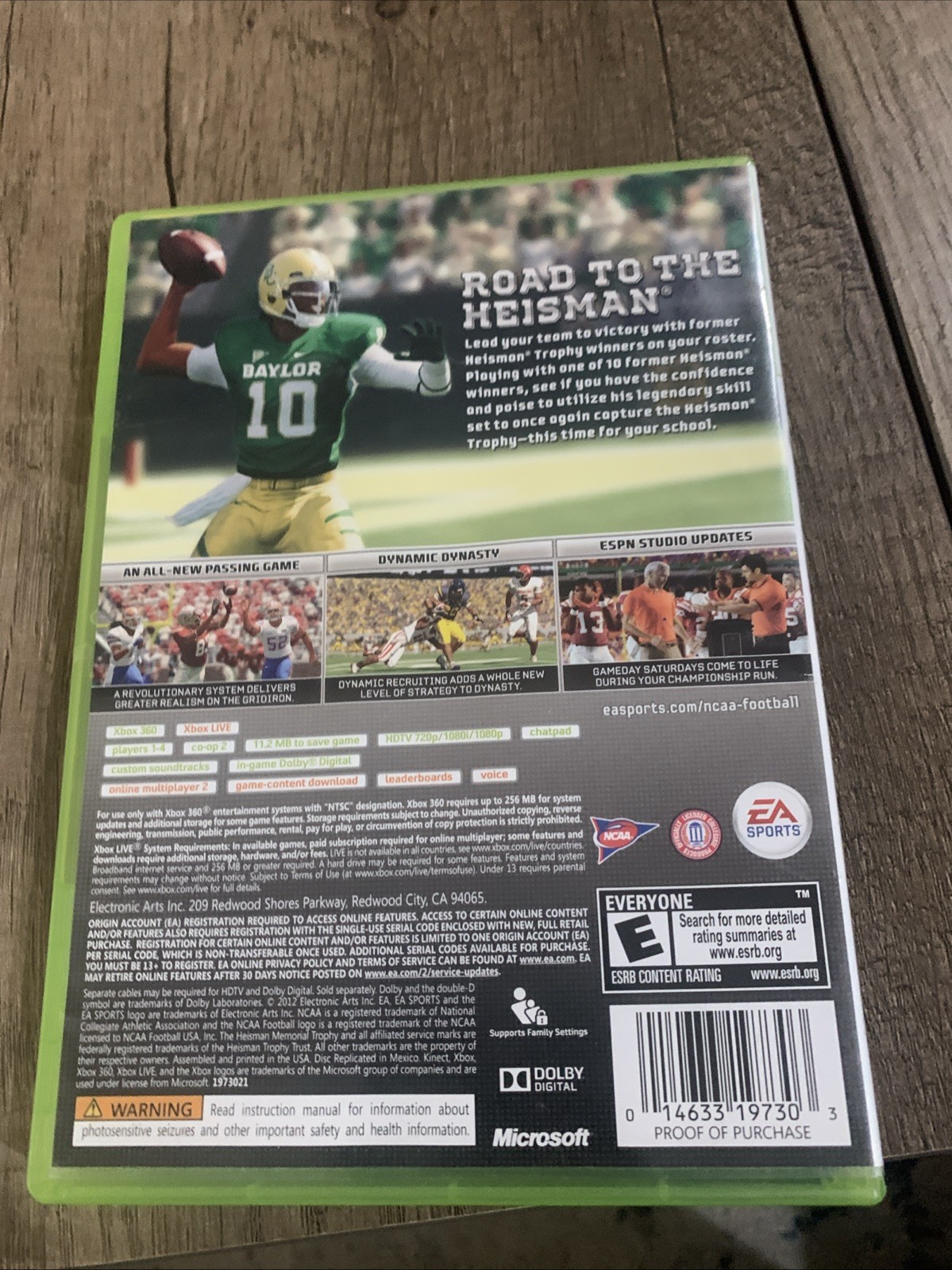 NCAA Football 13 (Microsoft Xbox 360, 2012) No Manual
