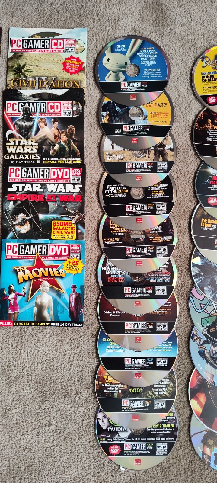 109 Computer Gaming World PC Video Game Demo Disc Lot Vintage 1999 to 2011