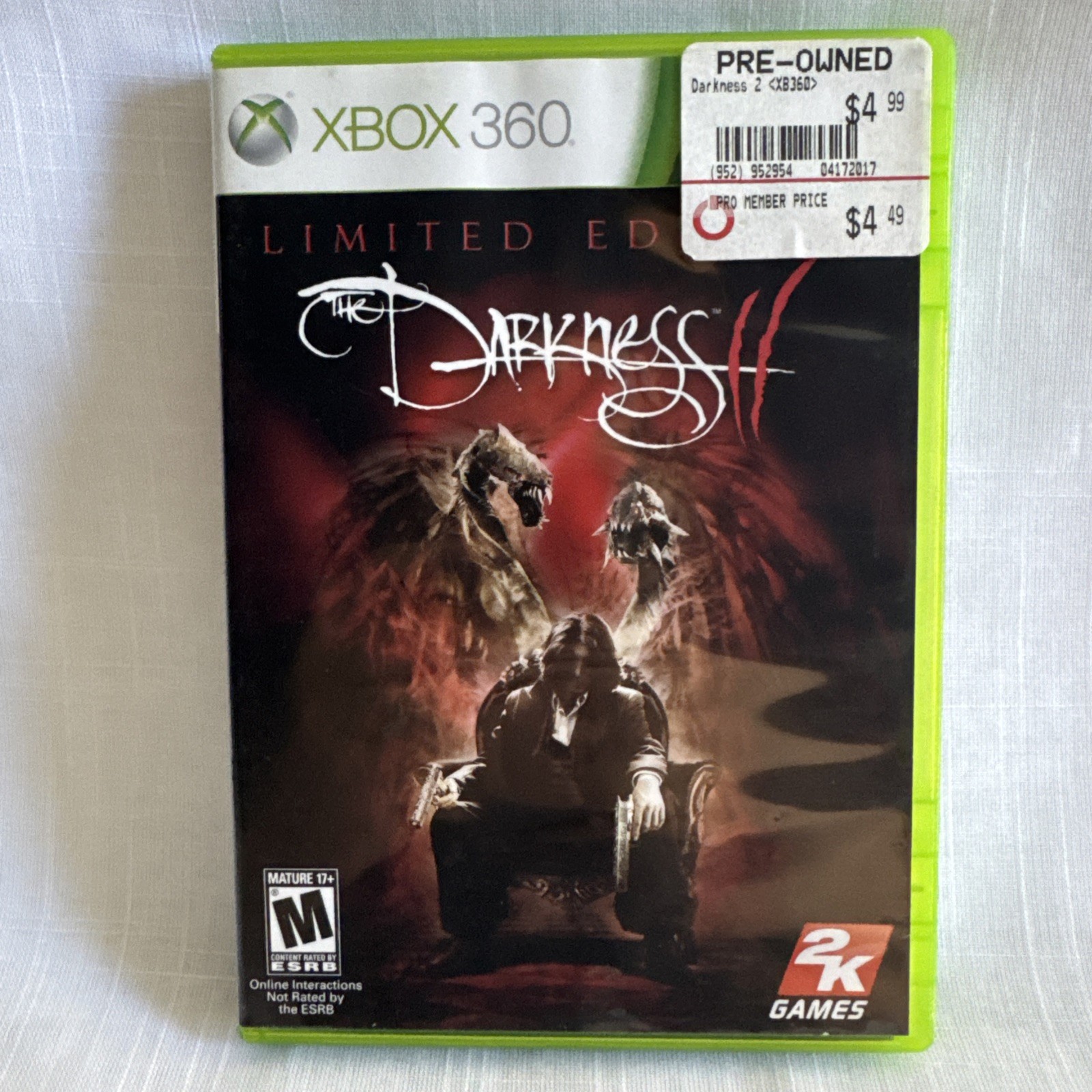 The Darkness II 2 Limited Edition / Microsoft Xbox 360 CIB Includes Poster