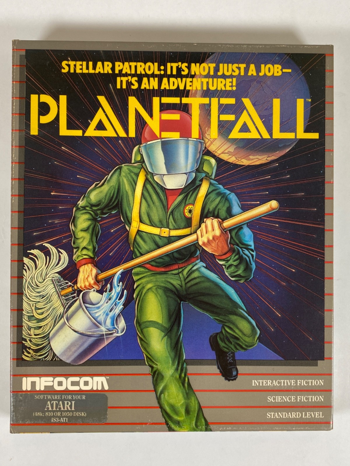 PLANETFALL INFOCOM Atari 400/800 COMPLETE w Feelies Inserts Postcards Folio!
