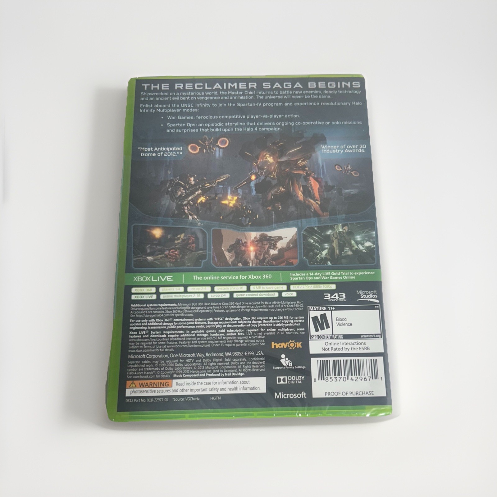 Halo 4 Microsoft Xbox 360 Video Game 2012 Factory Sealed