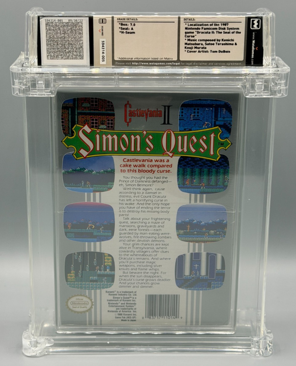 Castlevania II 2 Simon’s Quest Nintendo NES OVAL SOQ Sealed New WATA 7.0 A