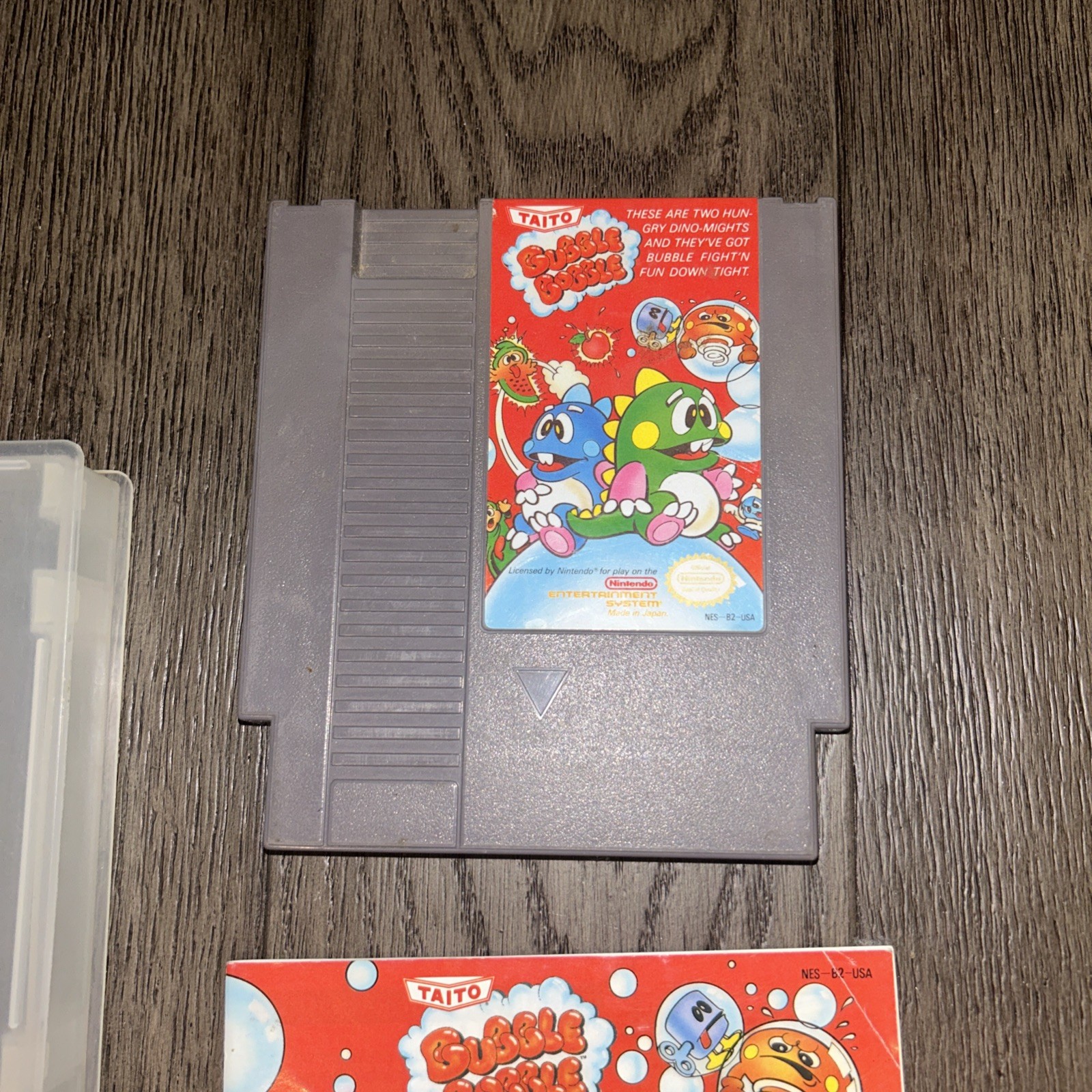 Bubble Bobble Nintendo NES 1988 Tested Cartridge, Manual, Case